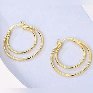 Gold plated hoop earrings - simple minimalist beautiful